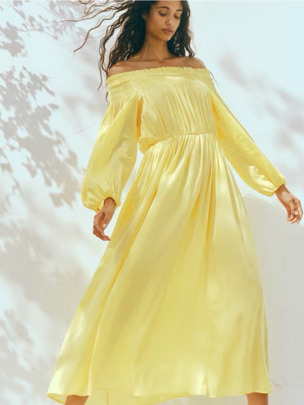 H&M Yellow One-Shoulder Maxi Dress